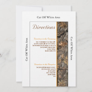 Tarjeta de instrucciones de Boda de Moda de Camo d