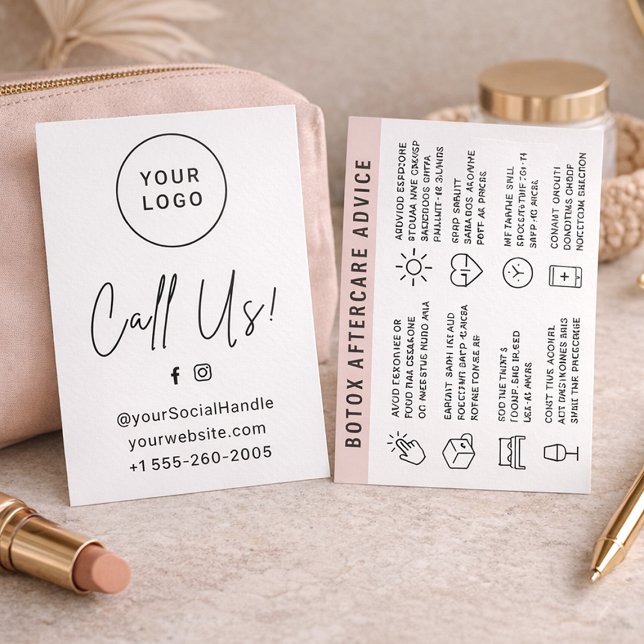 Tarjeta de instrucciones de cuidado posterior a la (Custom Logo Injection Aftercare Instruction Card)