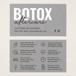 Tarjeta de instrucciones de inyección de Botox Gri
