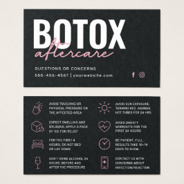 Tarjeta de instrucciones de inyección de Botox neg