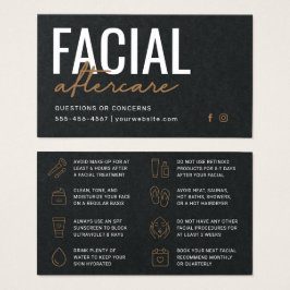 Tarjeta de instrucciones de postcuidado facial pre
