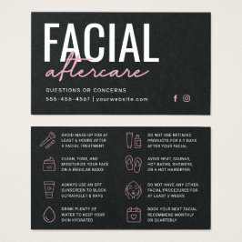 Tarjeta de instrucciones de postcuidado facial pre