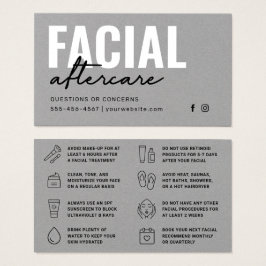 Tarjeta de instrucciones de postcuidado facial pre