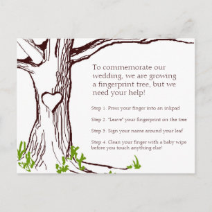 Tarjeta de instrucciones del árbol de huellas dact