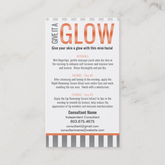 Tarjeta de instrucciones Mini-Facial - AME SU PIEL (Anverso)