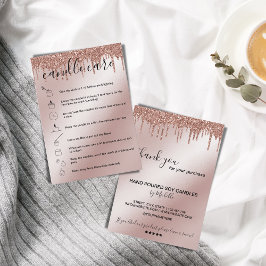 Tarjeta de instrucciones para el cuidado de las ve