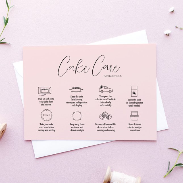 Tarjeta de instrucciones para el cuidado de pastel (Subido por el creador)