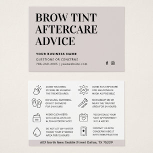 Tarjeta de instrucciones para el cuidado después d