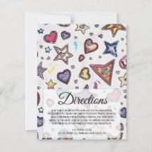 Tarjeta de instrucciones para la boda de Amor y Cr