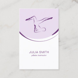 Tarjeta de instructor de pilates con dos poses de 