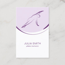 Tarjeta de instructor de pilates con dos poses de 