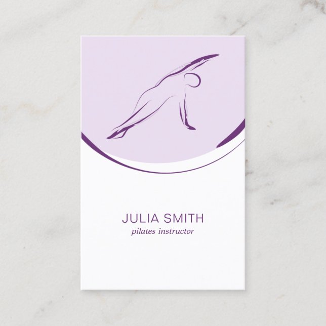 Tarjeta de instructor de pilates con dos poses de  (Anverso)