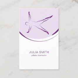 Tarjeta de instructor de pilates con dos poses de 