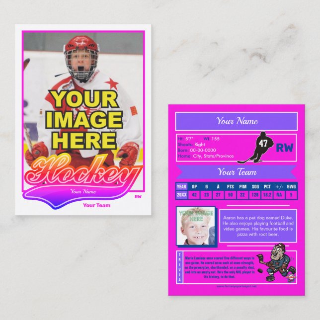 Tarjeta de intercambio de hockey Swash - Estadísti (Anverso / Reverso)