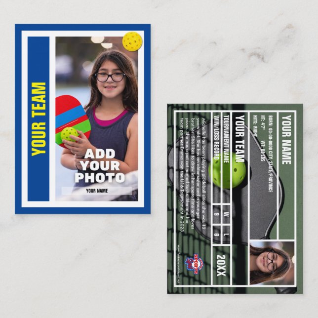 Tarjeta de intercambio del jugador de bolas - Azul (Anverso / Reverso)