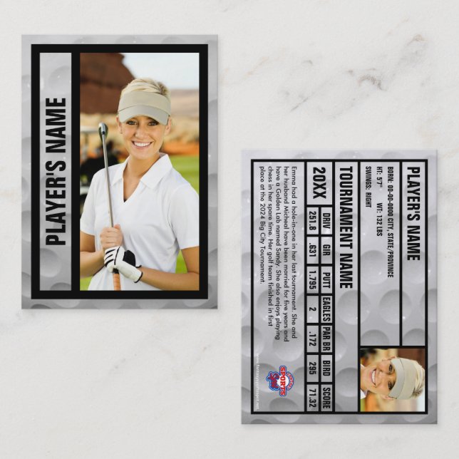 Tarjeta de intercambio Golfer | Torneo de recuerdo (Anverso / Reverso)