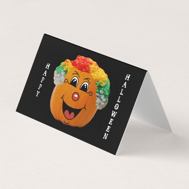 Tarjeta de intercambio Jack o' Lantern Clown Face  (Anverso)