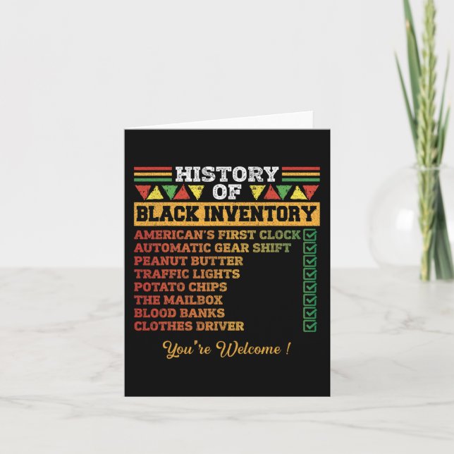 Tarjeta De inventores negros educadores negros Mes de la H (Anverso)