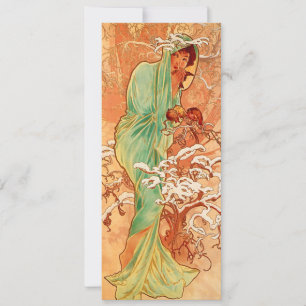 Tarjeta de invierno Art Nouveau de Alphonse Mucha