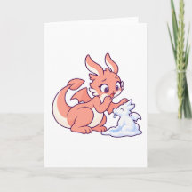 Tarjeta de invierno de Ember y el dragón de nieve