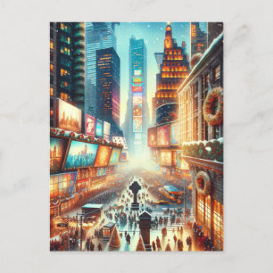 Tarjeta de invierno de Times Square. Navidad