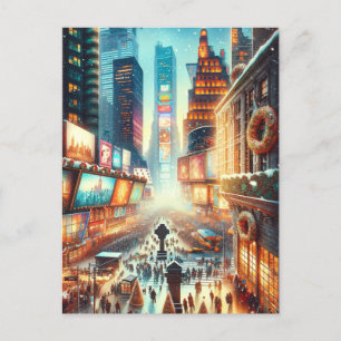 Tarjeta de invierno de Times Square. Navidad