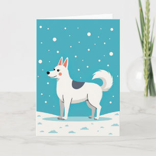 Tarjeta de invierno del Día del Padre para perro d