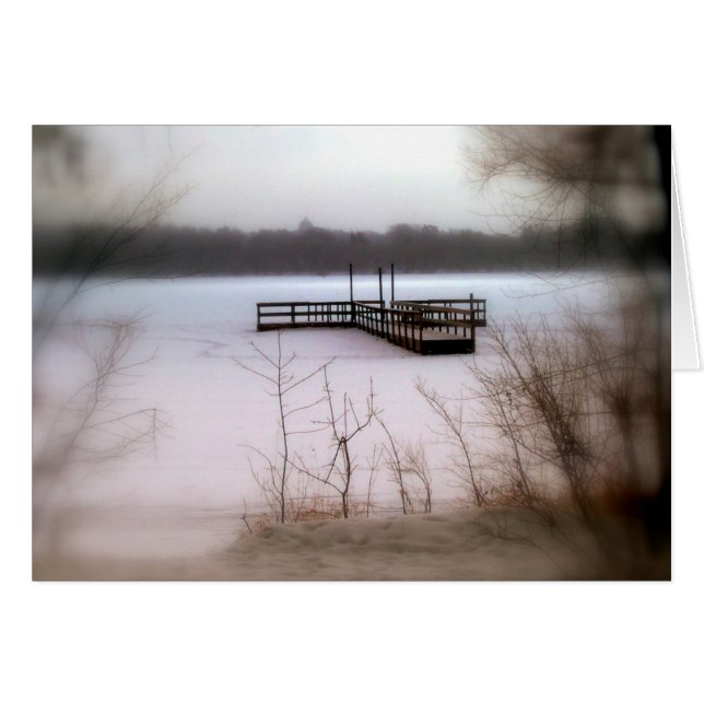 TARJETA DE INVIERNO: Lake Harriet, "Dock", Mpls, M (Anverso (Horizontal))