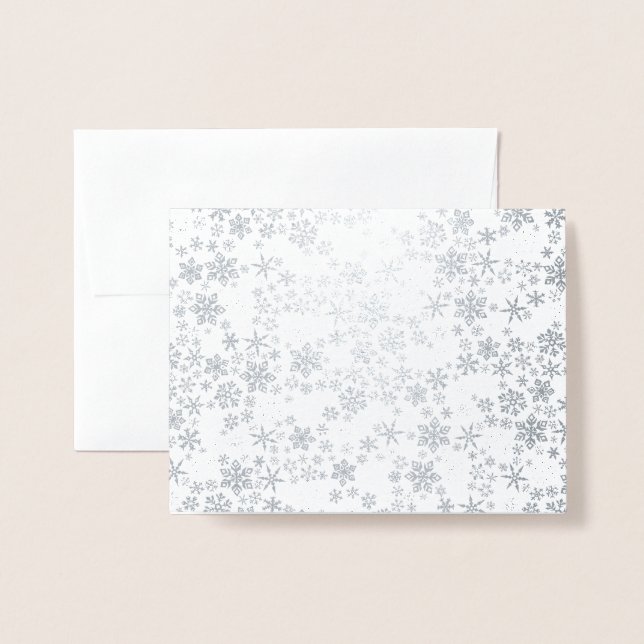 Tarjeta de invierno Silver Snowflake (Anverso con sobre)