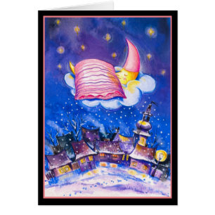 Tarjeta de invierno Sleeping Moon