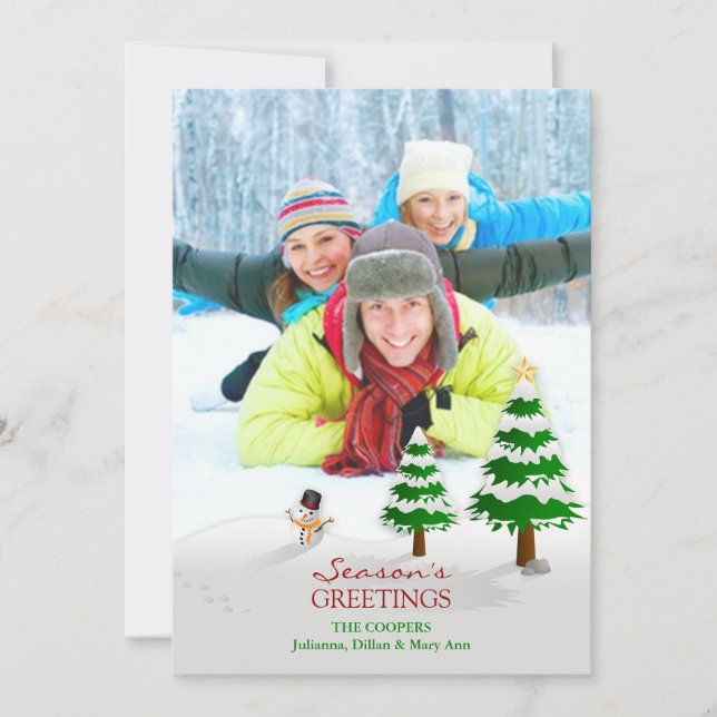 Tarjeta de invierno Snowman para felicitaciones de (Anverso)