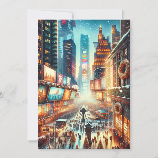 Tarjeta de invierno Times Square. Navidad (Anverso)