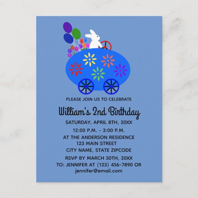 Tarjeta de invitación #2 de huevo de conejo de cum (Anverso)