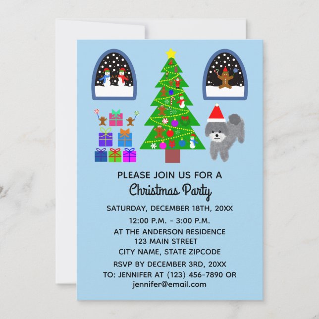 Tarjeta de invitación #4-2 para los Navidades Gray (Anverso)
