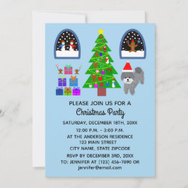 Tarjeta de invitación #4-2 para los Navidades Gray