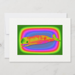 tarjeta de invitación a ballenas con una sonrisa c