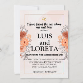 Tarjeta de invitación a boda de escritura que enco