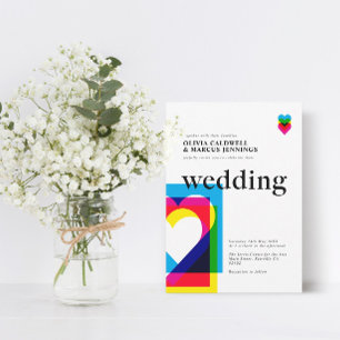 Tarjeta de invitación a boda de Pop Color