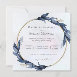 Tarjeta de invitación a boda floral