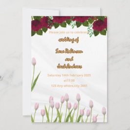 tarjeta de invitación a boda Tamaño: 5" x 7"