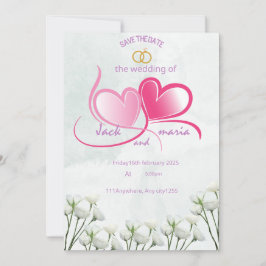 tarjeta de invitación a boda Tamaño: 5" x 7"
