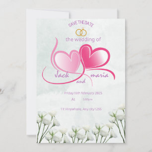 tarjeta de invitación a boda Tamaño: 5" x 7"