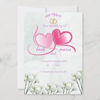 tarjeta de invitación a boda Tamaño: 5" x 7"