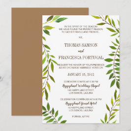 Tarjeta de invitación a bodas de color de agua rús