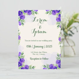 Tarjeta de invitación a bodas de color dorado simp