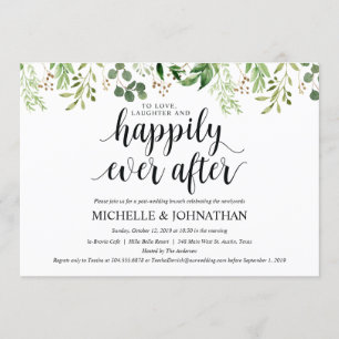 Tarjeta de invitación a brunch para Boda Post Gree