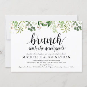 Tarjeta de invitación a brunch para Boda Post Gree