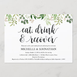 Tarjeta de invitación a brunch para Boda Post Gree