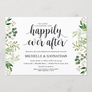 Tarjeta de invitación a brunch para Boda Post Gree