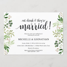 Tarjeta de invitación a brunch para Boda Post Gree